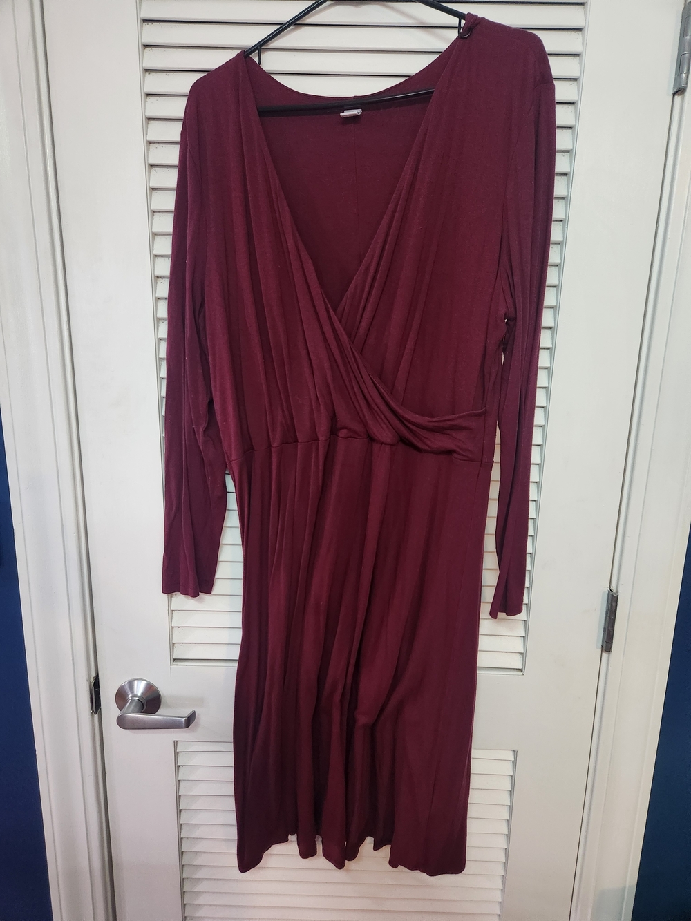 Old Navy Burgundy Wrap-Front Long Sleeve Dress